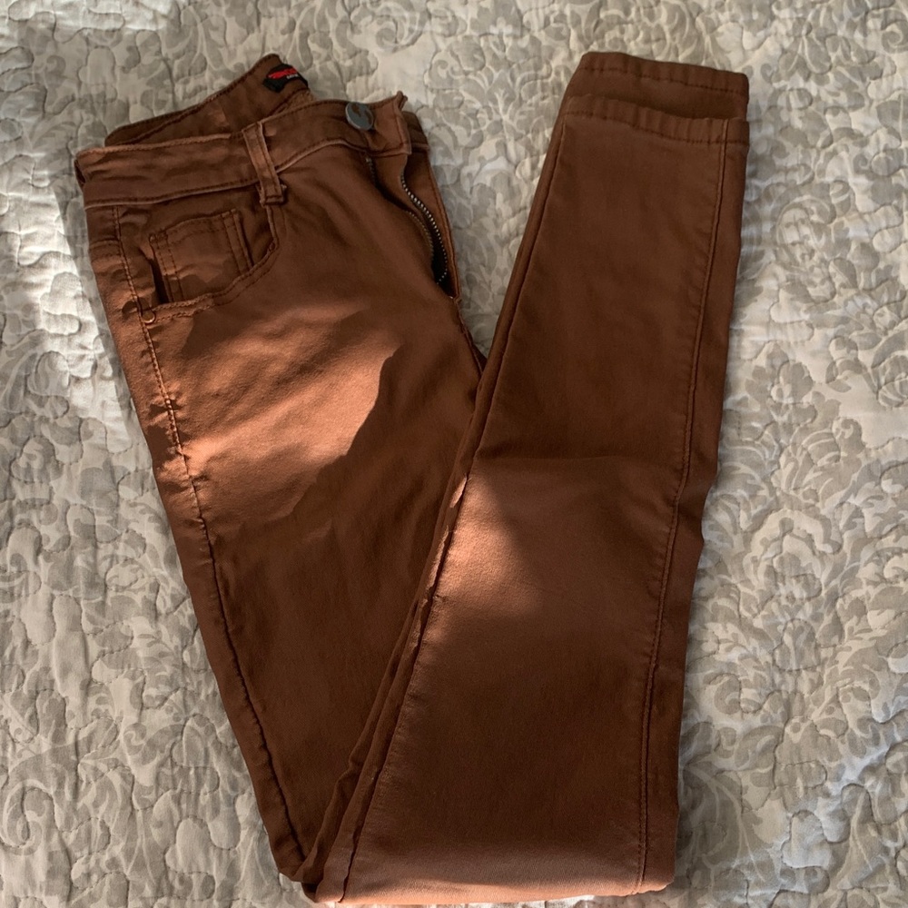 Daysie Womens Brown Skinny Jeans
